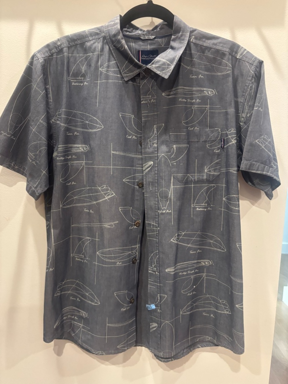 Jack Oneill Short-Sleeve Button-Down Shirt - Large Blue Gray color